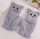 Варежки Митенки 2 в 1 теплые меховые "Кошка" (кошечка) Серый, WUKE One size - изображение 10