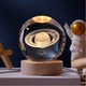Светодиодный 3D ночник Хрустальный шар Сатурн работает от USB - изображение 2