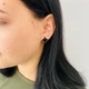 Золотые серьги "Клевер" с ониксом С171О - изображение 8