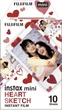 Фотобумага Fujifilm INSTAX MINI HEART SKETCH картридж для Instax mini 8, 9, 11, 12, 13, 90, 99, 40, 41, 50, 70, 25S, EVO, liplay, Polaroid 300, SHARE SP-1, SP-2, link (54х86мм 10шт) - изображение 9