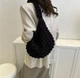Женская сумка -хобо (hobo bag, мешок) "Стеганая" через плече Черный, WUKE - изображение 2