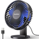 Вентилятор портативний настільний SmartDevil F9 | 4 Speeds Portable Desktop Table Fan, Type-C, Black-Blue - зображення 1