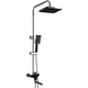 Душова система Frap F2457 Black/Chrome чорний/хром з латуні на три споживача з поворотним виливом-перемикачем (1037554) - зображення 1