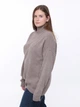 Светр жіночий коричневий подовжений з горлом 214469-1 ONE SIZE - зображення 5