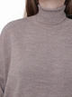 Светр жіночий коричневий подовжений з горлом 214469-1 ONE SIZE - зображення 7