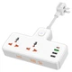 Подовжувач мережевий HOCO AC12A 3USB/Type-C PD/QC 30W/10A 3xUSB white - зображення 2