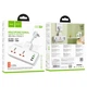 Подовжувач мережевий HOCO AC12A 3USB/Type-C PD/QC 30W/10A 3xUSB white - зображення 4