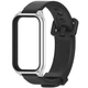 Ремешок силиконовый Mi Jobs Simple Premium Comfort с металлической капсулой для фитнес браслета Mi Smart Band 8 Active/ Redmi Smart Band 2 черный + серебро (mrk3484) - изображение 1
