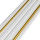 Плинтус РР самоклеющийся с полоской Sticker Wall 2300х140х4 мм - белый-золотой (SW-00001812) - изображение 1