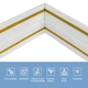 Плинтус РР самоклеющийся с полоской Sticker Wall 2300х140х4 мм - белый-золотой (SW-00001812) - изображение 5