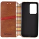 Противоударный кожаный чехол книжка GETMAN Cubic (PU) для Samsung Galaxy S24+ Коричневый - изображение 4