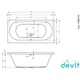 Ванна Devit Soul 17080149 SOUL 170х80 + ніжки set01u 1700*800*530 - изображение 2