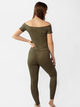 Piżama (koszulka + legginsy) damska bawełniana DKaren Bayo 2XL Khaki (5903251476240) - obraz 2