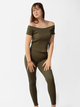 Piżama (koszulka + legginsy) damska bawełniana DKaren Bayo XL Khaki (5903251476233) - obraz 3