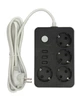 Подовжувач мережевий Power Socket 8204 3 USB на 4 розетки 2м Black - зображення 2