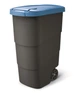 Бак для мусора Prosperplast Wheeler 90 л, антрацит, синя кришка - зображення 1