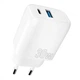 Сетевое Зарядное Устройство Proove Silicone Power Plus 30W (Type-C + USB, QC 3.0 + PD 3.0) White - изображение 1