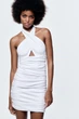 Сукня жіноча Zara Crossed Draped Dress S Білий (7385\246\250) - зображення 3