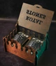 Камні для віскі Royal Stones дерев'яний набір Шахи + 2 келихи Bohemia Diamond 230 мл 12 шт каменів + мішечок + 2 підставки + щипці - зображення 4