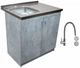 Мойка с тумбой AQUAMARIN BoxWood 800 Cement (Серый цемент)+Сифон+Гибкий смеситель - изображение 1