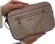 Женская сумка кросс-боди Michael Kors Jet Set Large Logo Crossbody Bag 24*5*16,5 см бело-розовая - изображение 2