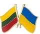 Двойной значок-пин с флагами Украины и Литвы (00067) - изображение 1