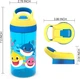 Дитяча пляшка для води Zak Designs Baby Shark із соломинкою та вбудованою петлею для перенесення не протікає виготовлена з міцного пластику - зображення 7