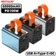 Павербанк Power bank 60000 mAh PD 100W з ліхтарем для швидкої зарядки ноутбука планшета смартфона LED дисплей високої ємності дорожній зовнішній акумулятор адаптер - зображення 7
