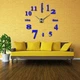 Настенные бескаркасные 3D часы Diy Seven большие с зеркальным эффектом самоклеящиеся 60-130 см Синий - изображение 2