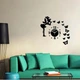 Настінний безкаркасний 3D годинник Diy Pixy із дзеркальним ефектом самоклейний 70 х 60 см Чорний - зображення 2
