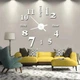 Настенные бескаркасные 3D часы Diy Seven "MEGA" с белыми стрелками большие с зеркальным эффектом самоклеящиеся 80-150 см Белый - изображение 2