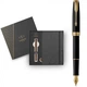 Набор Parker SONNET Matte Black Lacquer GT FP F (перьевая ручка + блокнот Parker) - изображение 1