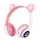 Беспроводные наушники с кошачьими ушками Cat MZ-023 Гарнитура RGB подсветкой FM microSD Розовые - изображение 2