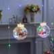 Светодиодная гирлянда штора Light 200 LED-3 метра прозрачные шары "Санта Клаус" разноцветное свечение - изображение 3