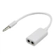 Cпліттер Jack 3.5 тато 4pin / 2*Jack 3.5 мама Stereo White 04001 Розгалужувач для навушників - зображення 1