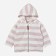 Детская теплая толстовка с капюшоном для девочки H&M S908-882019 86 см Бело-розовая полоска (hm02619700334) - изображение 1