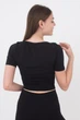 Топ з коротким рукавом та круглим вирізом Giulia CROP T-SHIRT S/M Black-nero - изображение 5