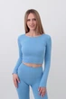 Топ укороченный с длинным рукавом Giulia CROP TOP L/XL Blue-lacecap hydrangea, Женские спортивные - изображение 1