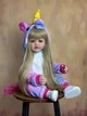 Велика вінілова лялька Єдиноріжок ручної роботи Reborn Baby Doll зі справжнім волоссям та блакитними очима - зображення 1