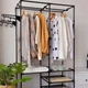 Підлогова стійка для одягу Simple Coat Rack Double Row з полицями 86×43×173 см, металева вішалка для одягу з 6 полицями, Чорна - зображення 2