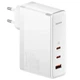 Блок питания Быстрая зарядка Сетевое зарядное устройство Baseus GaN5 Pro 2Type-C+USB 140W EU (with Type-C to Type-C 140W (1m) (CCGP100201) для iPhone iPad Samsung Lenovo Xiaomi Macbook White - изображение 1
