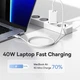 Блок живлення з швидкою зарядкою Baseus Gan 5 pro 40W (Type-C + Type-C) white - зображення 6