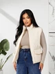 Теплий короткий жіночій жилет K5 fashion 2201/3 з накладними кишенями 42-44 молочний - зображення 7