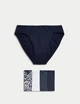 Набір бавовняних трусиків Marks&Spencer модель High legs 8(36) 5 шт різнобарвний navy mix 0016 - зображення 1