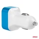 Автомобільний зарядний пристрій Amio TECT-04 2xUSB 3 А White-Blue (010280) - зображення 3