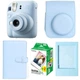 Подарочный комплект Fujifilm Instax Mini 12 Pastel Blue с фотоаппаратом, чехлом, альбомом на 108 фото, плёнкой и фоторамкой (Подарочная упаковка) - изображение 1