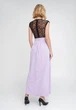 Довга вечірня сукня з мереживом на та розрізом на нозі Подіум 28005-VIOLET_BLACK S Фіолетовий - зображення 2