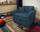 Кресло раскладное мягкое Tobi Sho Юниор-0.7 для детей велюр Magic Deep Ocean, 880х800х800 мм - изображение 1