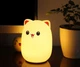 Детский ночник аккумуляторный силиконовый котик с ушками RGB 16 цветов свечения для детской комнаты Cartoon Light лед светильники для детей разноцветные CL2808P - изображение 5