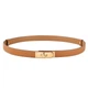 Ремень кожаный с логотипом Hermes Kelly 18 Belt Beige 60-100см Коричневый - изображение 1